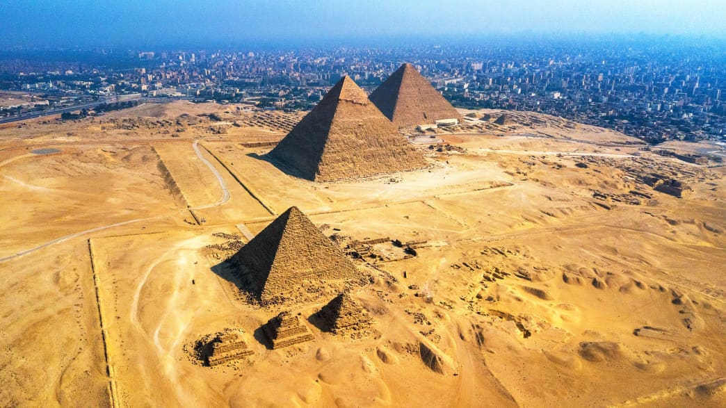 Luftaufnahme der Pyramiden von Gizeh Ägypten