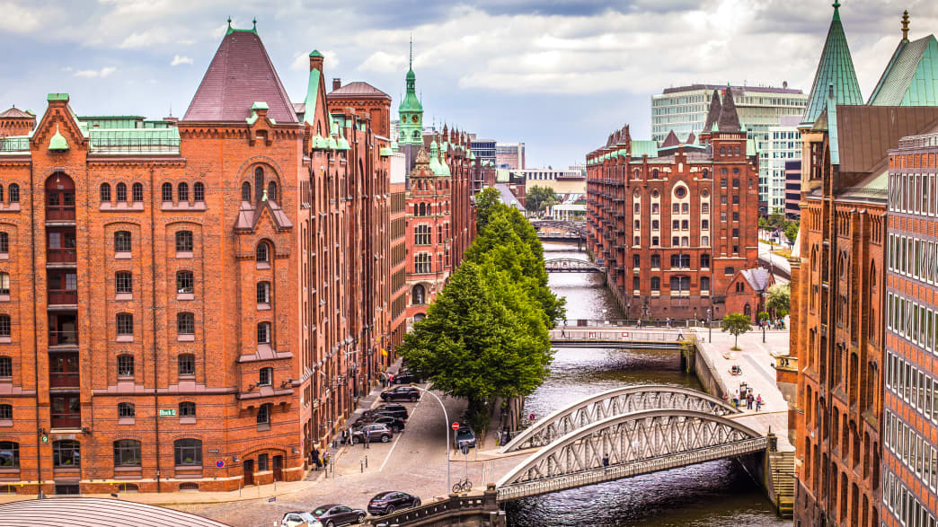 Blick auf die Hamburger Speicherstadt
