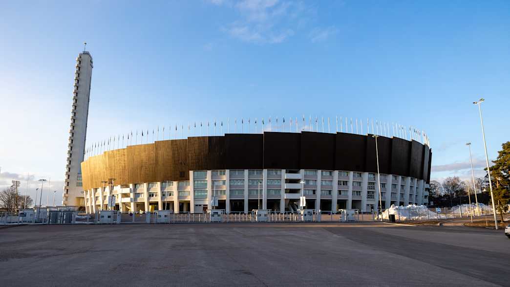 Außenansicht des Olympiastadions in Helsinki