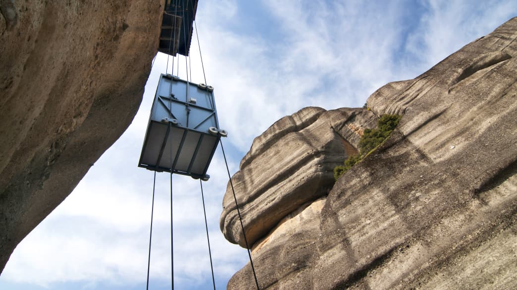 Aufzug zum Kloster auf Meteora in Griechenland