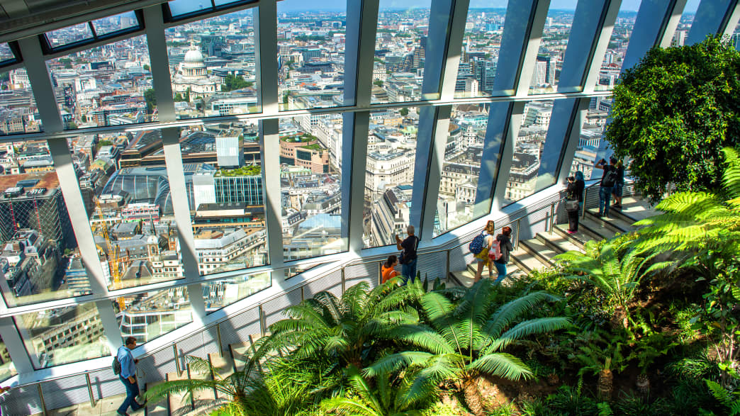 Innenansicht des Sky Garden in London