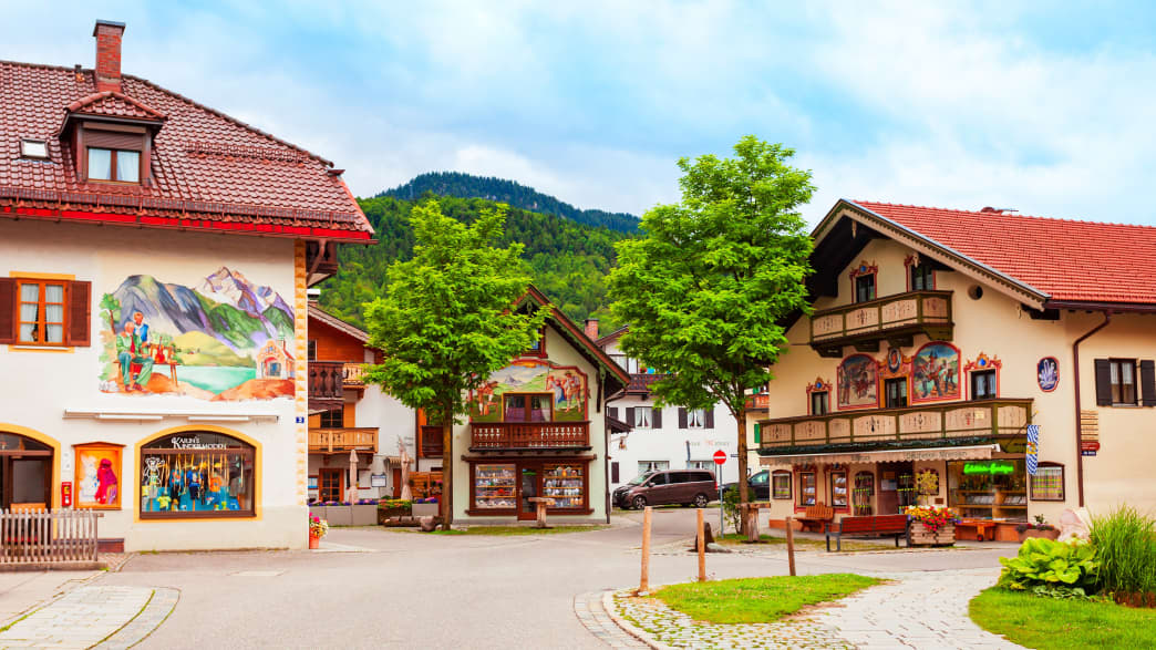 Lüftlmalerei an Häusern in Mittenwald