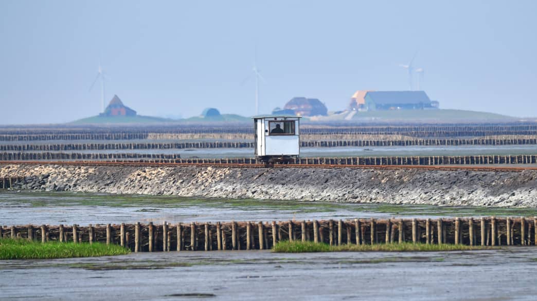 Lorenbahn auf der Insel Halligen
