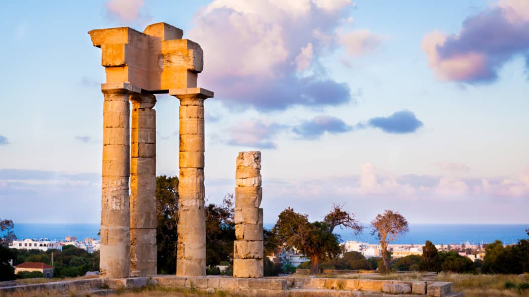 Die Akropolis von Rhodos auf dem Monte Smith Berg