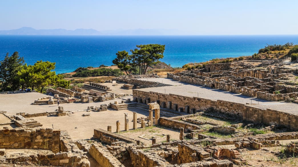 Archäologische Stätte: die Antike Stadt Kamiros auf der Insel Rhodos