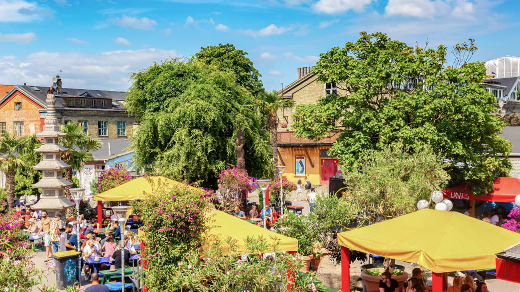 Stadtteil Christiania in Kopenhagen, Dänemark