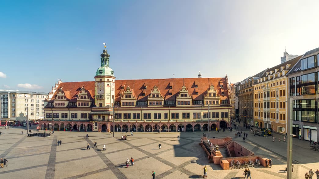 Altstadt von Leipzig mit altem Rathaus