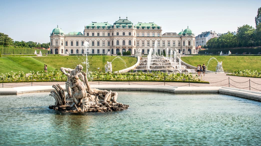 Außenansicht des Schloss Belvedere in Wien