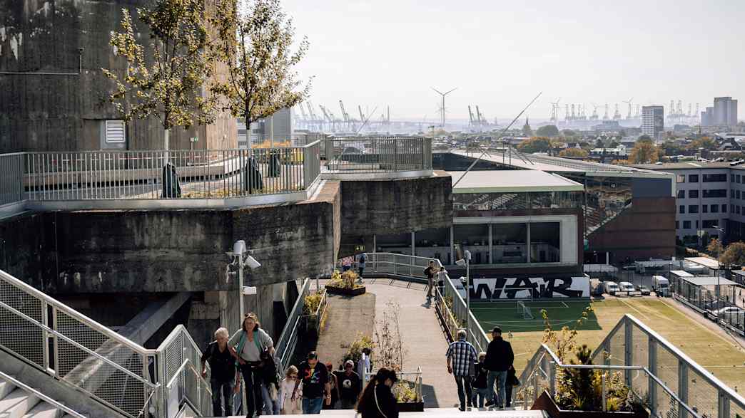 Terrasse auf dem Grünen Bunker in Hamburg