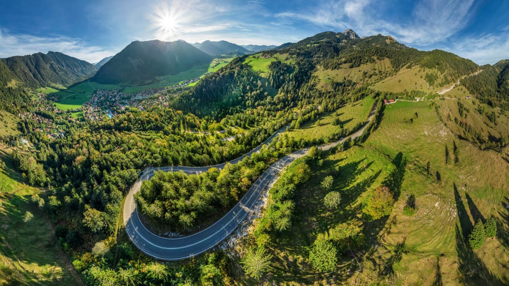 Panorama der Sudelfeldstraße in Bayern