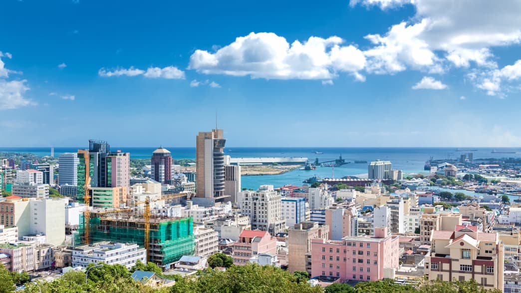 Blick auf Port Louis auf Mauritius