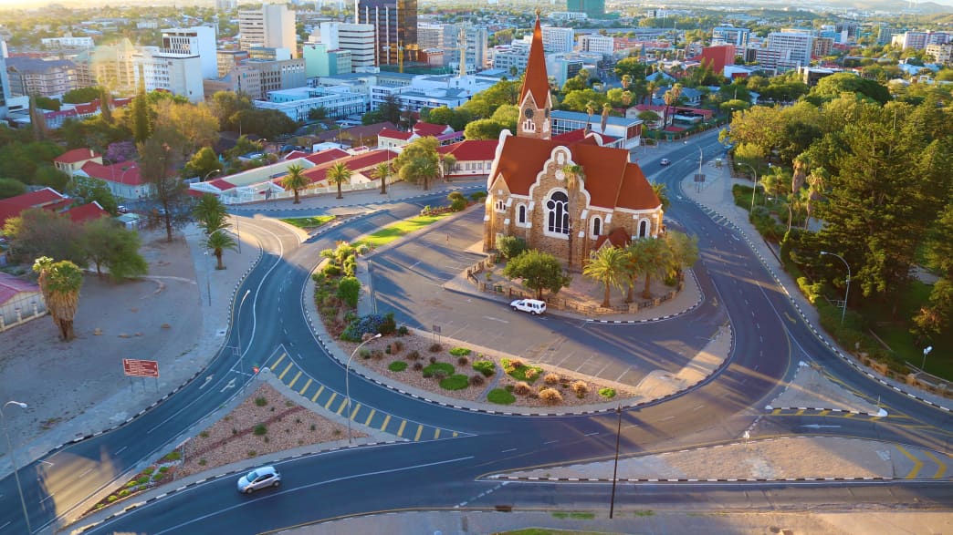 Blick auf Kirche in Windhoek in Namibia