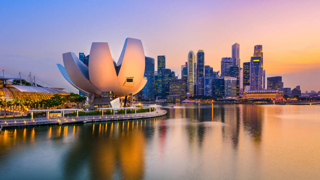 Blick auf die Skyline von Singapur
