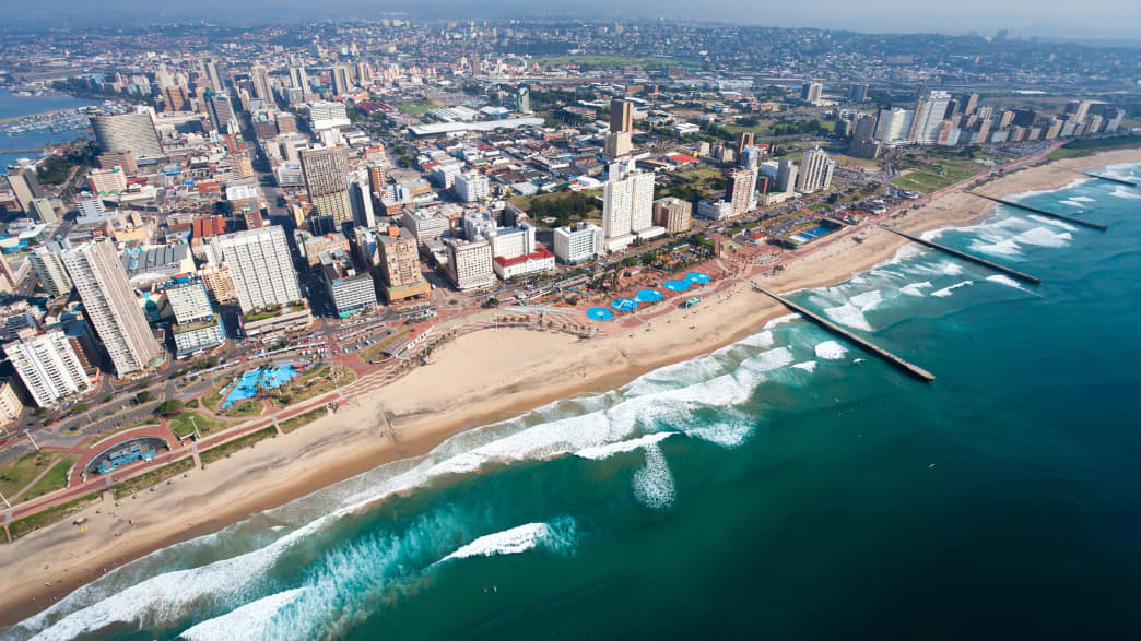 Luftaufnahme von Durban in Südafrika