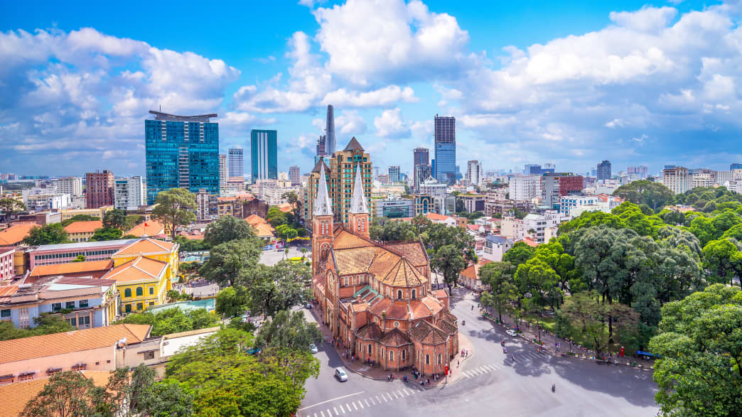 Blick auf Saigon in Vietnam