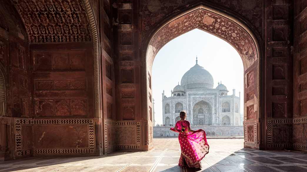Blick auf das Taj Mahal