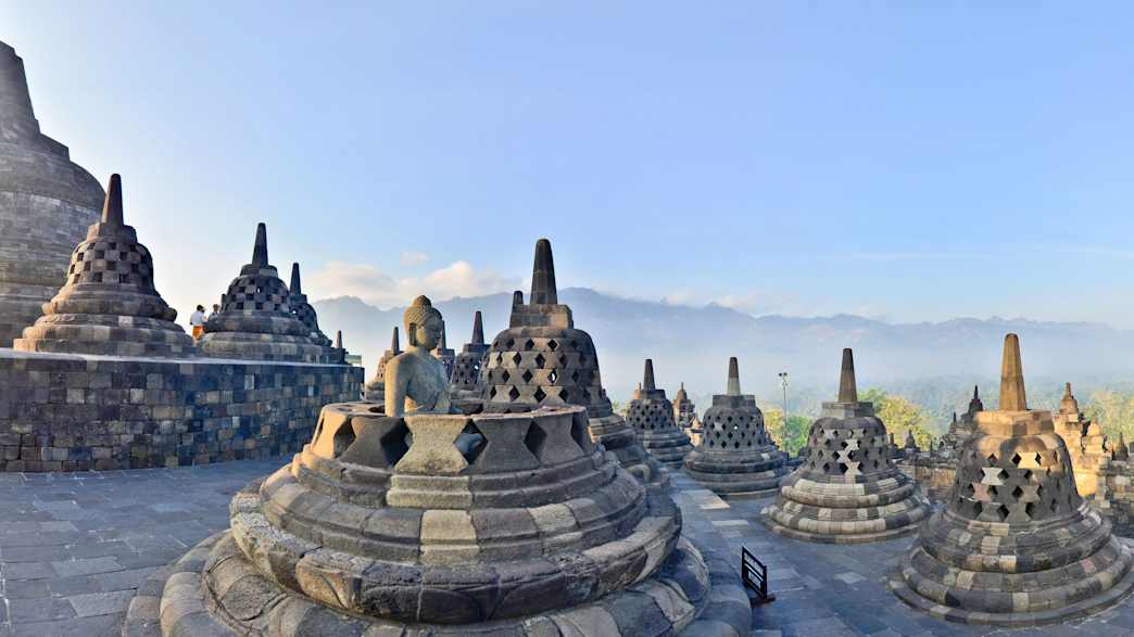 Der Borobudur Temple auf Java, Indonesien