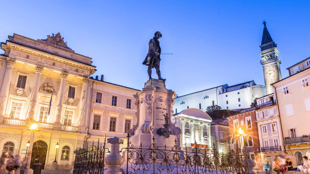 Der Tartini-Platz im istrischen Piran, benannt nach dem Komponisten Giuseppe Tartini