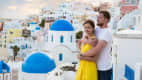 Paar auf Santorini