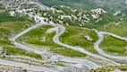 Kurvenstraße der Nordrampe des Col du Galibier