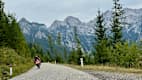 Ducati-Motorrad am Seebergsattel zwischen Österreich und Slowenien.