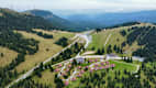 Passhöhe mit Panorama an der Weinebene in Österreich.