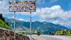 Motorradfahrer am Manghenpass
