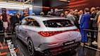 Heckansicht eines Mercedes CLA Shooting Brake auf der IAA 2025 in München.