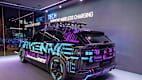 Heckansicht eines Porsche Cayenne auf der IAA 2025 in München.