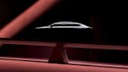 Der stehende Volvo ES90 futuristisch mystisch