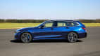 Facelift für den neuen BMW 3er - hier ein metallic-blaues Model fotografiert von der Seite