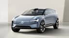 Der neue Volvo Concept Recharge stehend frontal fotografiert