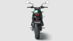 Die Rückansicht der neuen grünen Kawasaki Z 650 RS von 2022, fotografiert im Studio