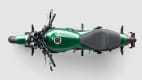 Die neue grüne Kawasaki Z 650 RS von 2022, fotografiert von oben im Studio