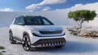 Front und Seitenansicht eines stehenden Skoda Epiq