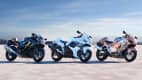 3 Modelle der Suzuki GSX 1300 RR Hayabusa nebeneinander