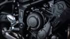 Der Motor der Triumph Trident 660 seitlich