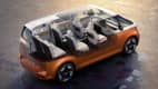 3D Abblidung - Durch ein Glasdach kann man die 3 Sitzreihen im VW ID. Buzz sehen