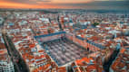 Luftaufnahme des Plaza Mayor in Madrid