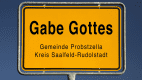 Gelbes Ortsschild von Gabe Gottes