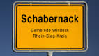 Gelbes Ortsschild von Schabernack