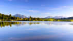 Panoramalandschaft im Allgäu mit Forggensee