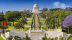 Blick auf die Bahai Gärten am Mount Carmel in Haifa, Israel
