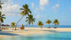 Blick auf einen Strand auf den Malediven