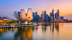 Blick auf die Skyline von Singapur