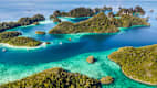 Die Inselgruppe Wayag Islands in Raja Ampat in Indonesien