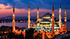 Die Sultan-Ahmed-Moschee in Istanbul bei Nacht