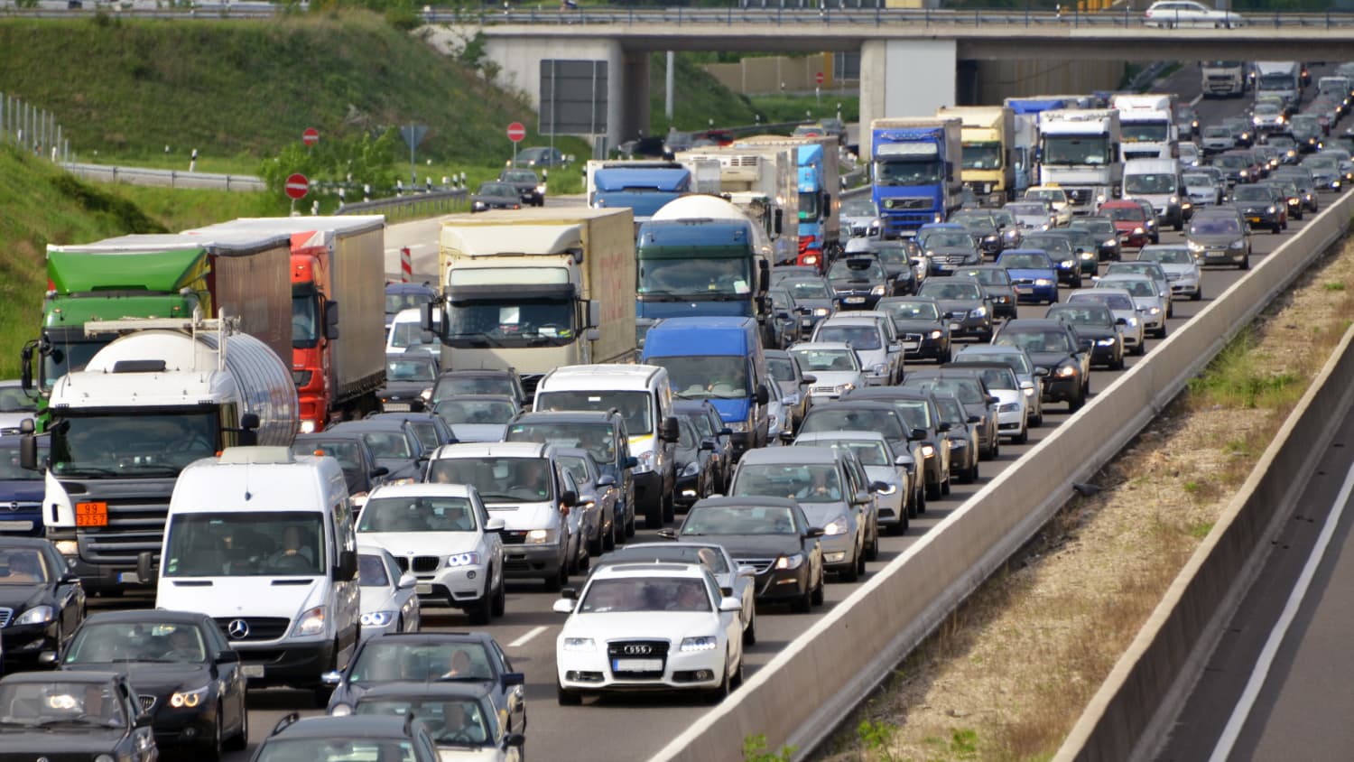 Stau auf der Autobahn