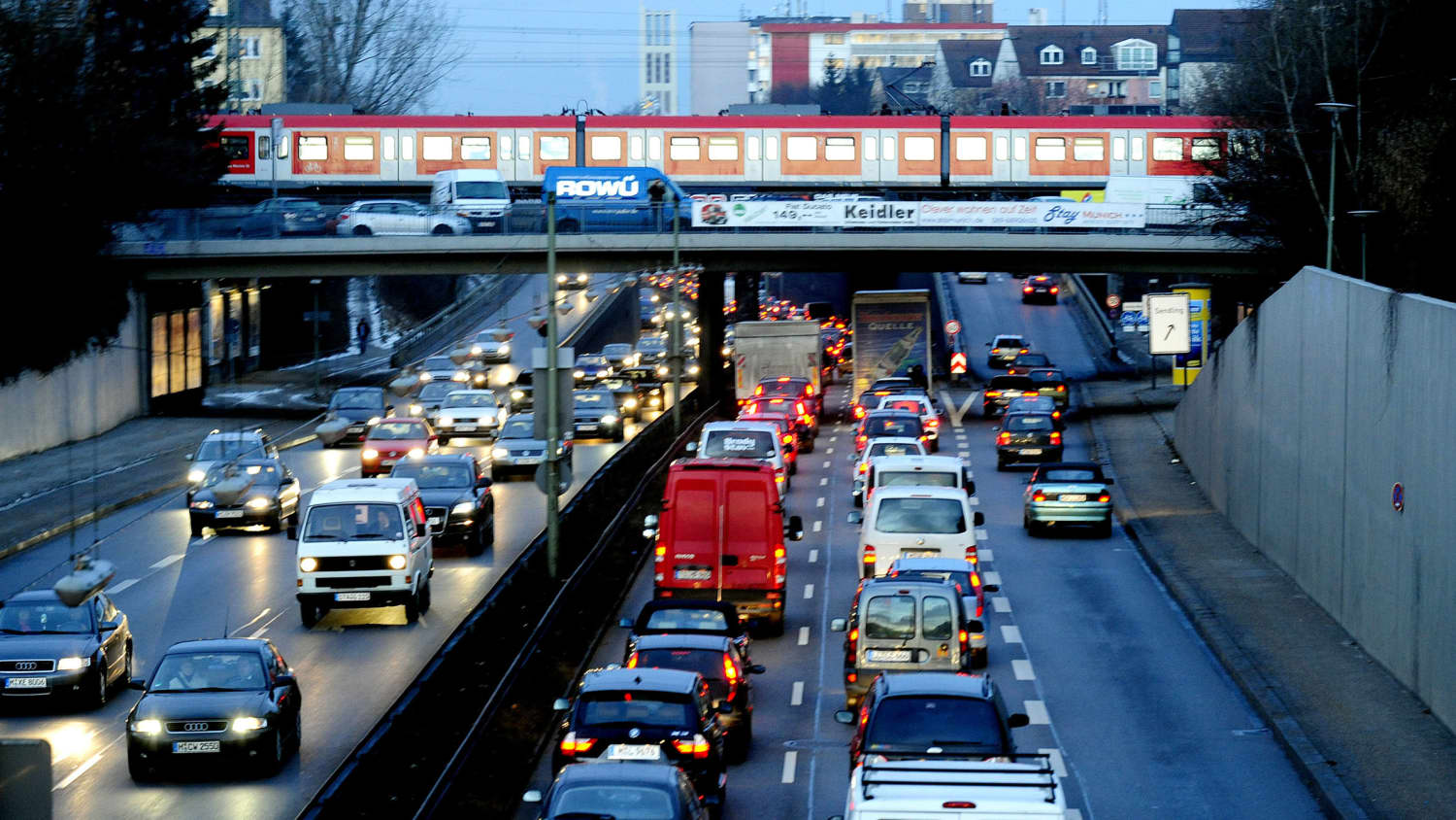 Stau auf dem Mittleren Ring