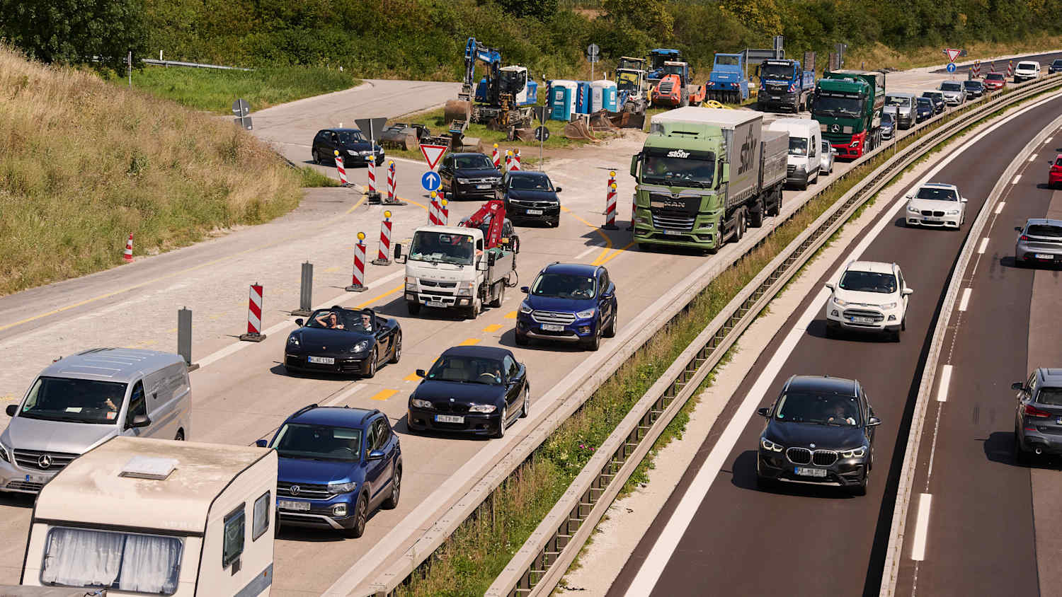 Stau auf der Autobahn